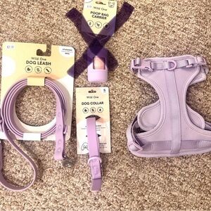 Wild One Lavender Dog Collar, Leash & Harness Set